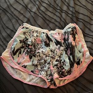 Nike Floral Women's Pajama Shorts - Pink and Black